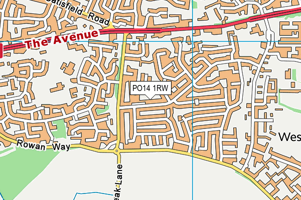 PO14 1RW map - OS VectorMap District (Ordnance Survey) PO14 1RW map - OS VectorMap District (Ordnance Survey)
