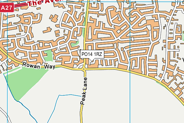 PO14 1RZ map - OS VectorMap District (Ordnance Survey) PO14 1RZ map - OS VectorMap District (Ordnance Survey)