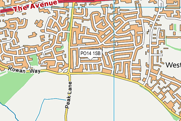 PO14 1SB map - OS VectorMap District (Ordnance Survey) PO14 1SB map - OS VectorMap District (Ordnance Survey)