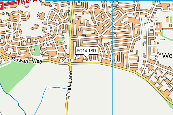 PO14 1SD map - OS VectorMap District (Ordnance Survey) PO14 1SD map - OS VectorMap District (Ordnance Survey)