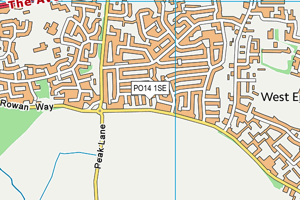 PO14 1SE map - OS VectorMap District (Ordnance Survey) PO14 1SE map - OS VectorMap District (Ordnance Survey)