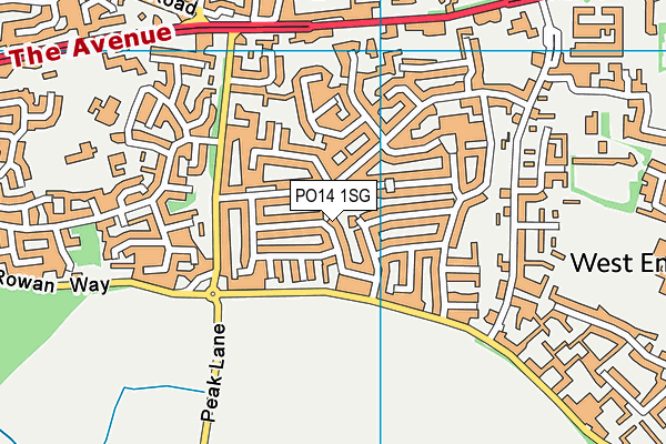 PO14 1SG map - OS VectorMap District (Ordnance Survey) PO14 1SG map - OS VectorMap District (Ordnance Survey)