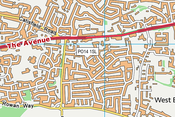 PO14 1SL map - OS VectorMap District (Ordnance Survey) PO14 1SL map - OS VectorMap District (Ordnance Survey)