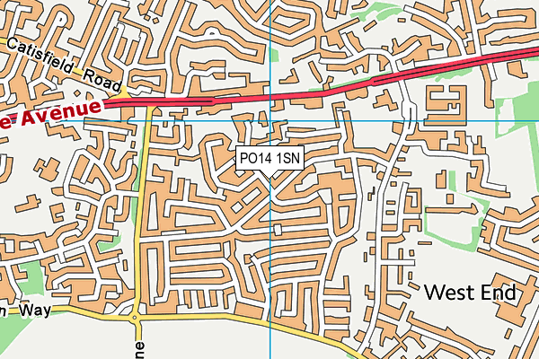 PO14 1SN map - OS VectorMap District (Ordnance Survey) PO14 1SN map - OS VectorMap District (Ordnance Survey)