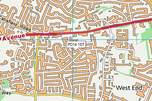 PO14 1ST map - OS VectorMap District (Ordnance Survey) PO14 1ST map - OS VectorMap District (Ordnance Survey)