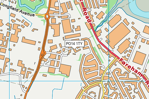 PO14 1TY map - OS VectorMap District (Ordnance Survey) PO14 1TY map - OS VectorMap District (Ordnance Survey)