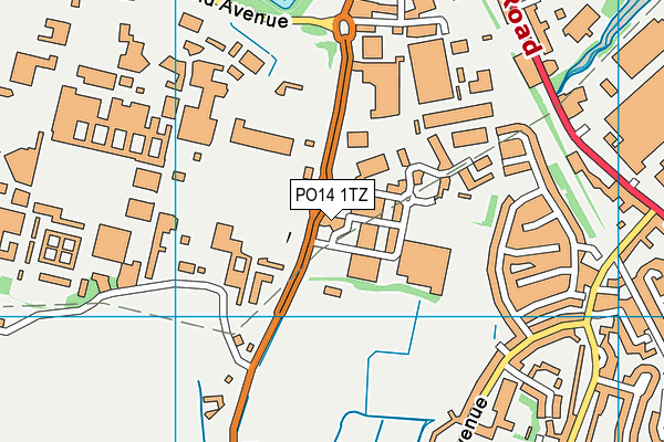 PO14 1TZ map - OS VectorMap District (Ordnance Survey) PO14 1TZ map - OS VectorMap District (Ordnance Survey)