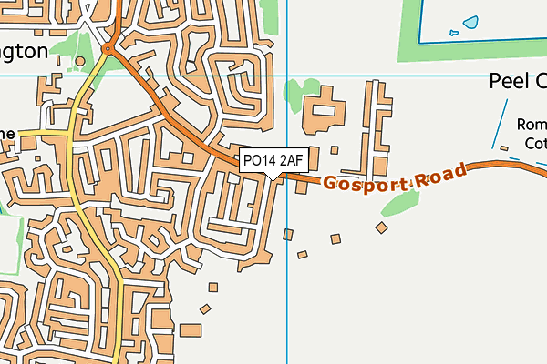 PO14 2AF map - OS VectorMap District (Ordnance Survey) PO14 2AF map - OS VectorMap District (Ordnance Survey)