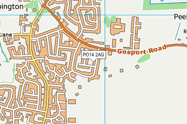 PO14 2AG map - OS VectorMap District (Ordnance Survey) PO14 2AG map - OS VectorMap District (Ordnance Survey)