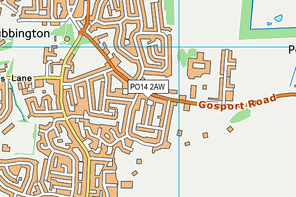 PO14 2AW map - OS VectorMap District (Ordnance Survey) PO14 2AW map - OS VectorMap District (Ordnance Survey)