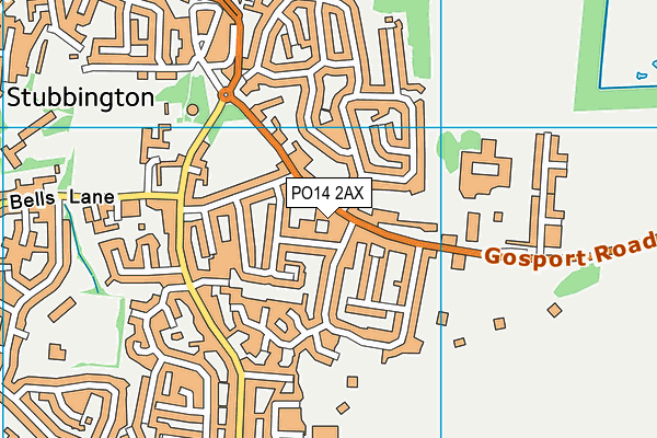 PO14 2AX map - OS VectorMap District (Ordnance Survey) PO14 2AX map - OS VectorMap District (Ordnance Survey)