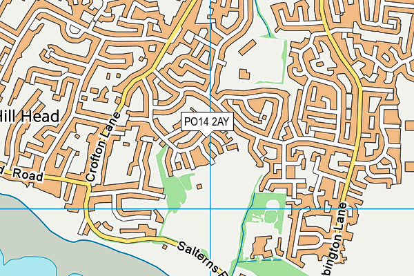 PO14 2AY map - OS VectorMap District (Ordnance Survey) PO14 2AY map - OS VectorMap District (Ordnance Survey)