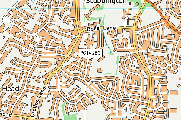PO14 2BG map - OS VectorMap District (Ordnance Survey) PO14 2BG map - OS VectorMap District (Ordnance Survey)