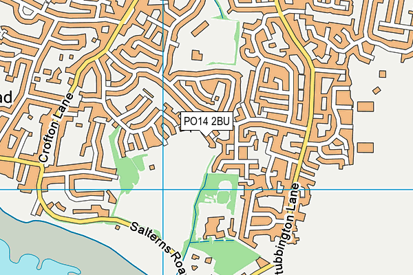PO14 2BU map - OS VectorMap District (Ordnance Survey) PO14 2BU map - OS VectorMap District (Ordnance Survey)