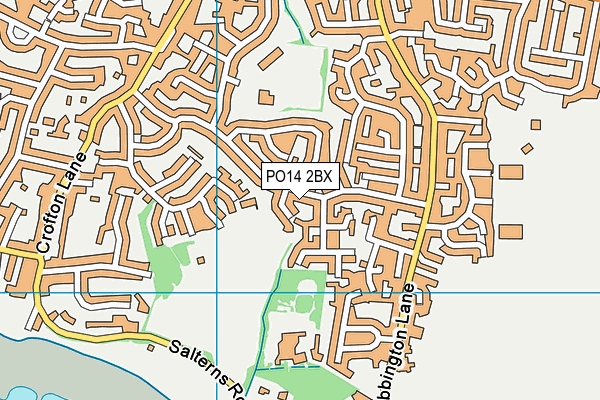 PO14 2BX map - OS VectorMap District (Ordnance Survey) PO14 2BX map - OS VectorMap District (Ordnance Survey)