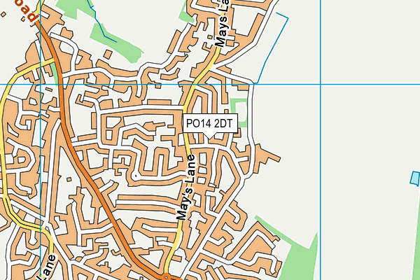 PO14 2DT map - OS VectorMap District (Ordnance Survey) PO14 2DT map - OS VectorMap District (Ordnance Survey)