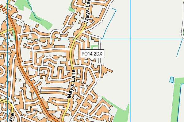 PO14 2DX map - OS VectorMap District (Ordnance Survey) PO14 2DX map - OS VectorMap District (Ordnance Survey)