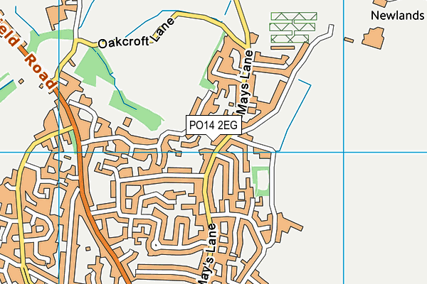 PO14 2EG map - OS VectorMap District (Ordnance Survey) PO14 2EG map - OS VectorMap District (Ordnance Survey)