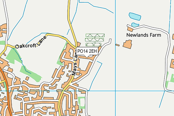 PO14 2EH map - OS VectorMap District (Ordnance Survey) PO14 2EH map - OS VectorMap District (Ordnance Survey)
