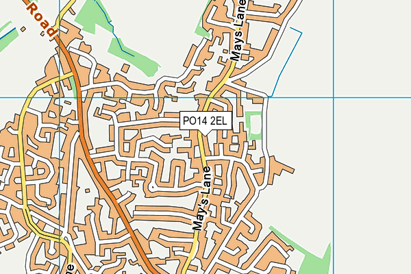 PO14 2EL map - OS VectorMap District (Ordnance Survey) PO14 2EL map - OS VectorMap District (Ordnance Survey)