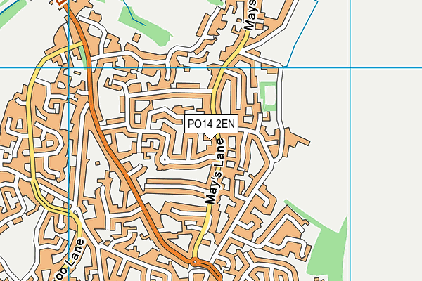 PO14 2EN map - OS VectorMap District (Ordnance Survey) PO14 2EN map - OS VectorMap District (Ordnance Survey)
