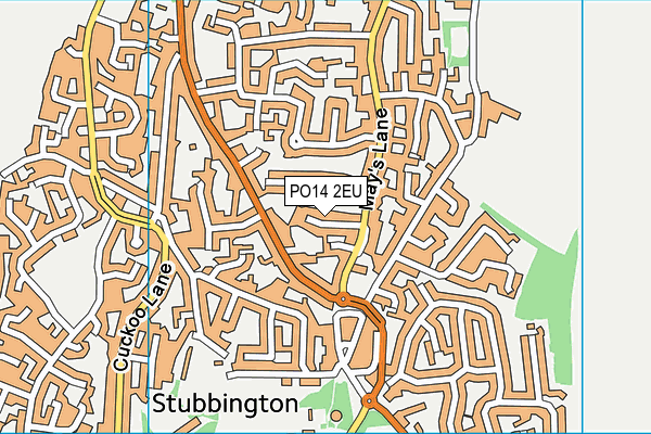 PO14 2EU map - OS VectorMap District (Ordnance Survey) PO14 2EU map - OS VectorMap District (Ordnance Survey)