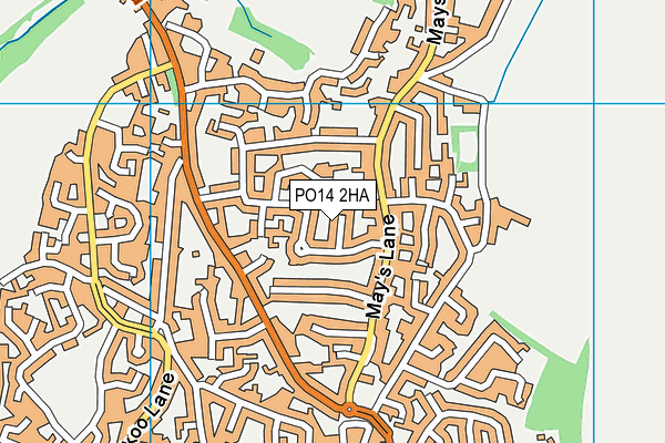 PO14 2HA map - OS VectorMap District (Ordnance Survey) PO14 2HA map - OS VectorMap District (Ordnance Survey)