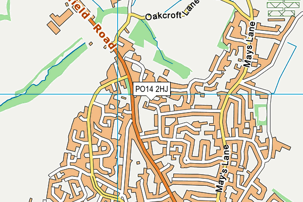 PO14 2HJ map - OS VectorMap District (Ordnance Survey) PO14 2HJ map - OS VectorMap District (Ordnance Survey)