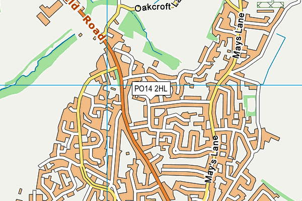PO14 2HL map - OS VectorMap District (Ordnance Survey) PO14 2HL map - OS VectorMap District (Ordnance Survey)