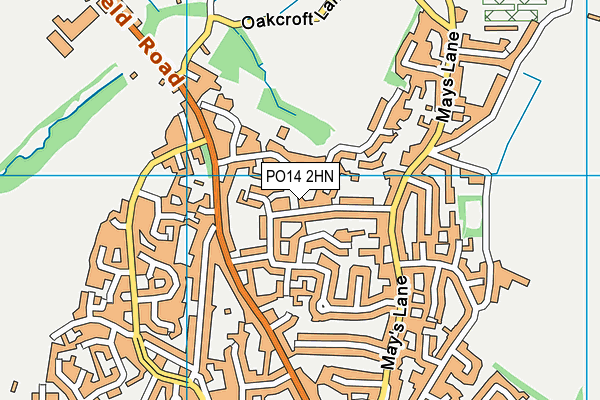PO14 2HN map - OS VectorMap District (Ordnance Survey) PO14 2HN map - OS VectorMap District (Ordnance Survey)