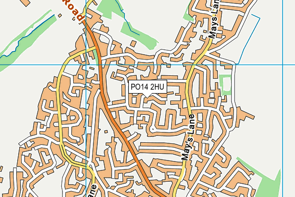 PO14 2HU map - OS VectorMap District (Ordnance Survey) PO14 2HU map - OS VectorMap District (Ordnance Survey)