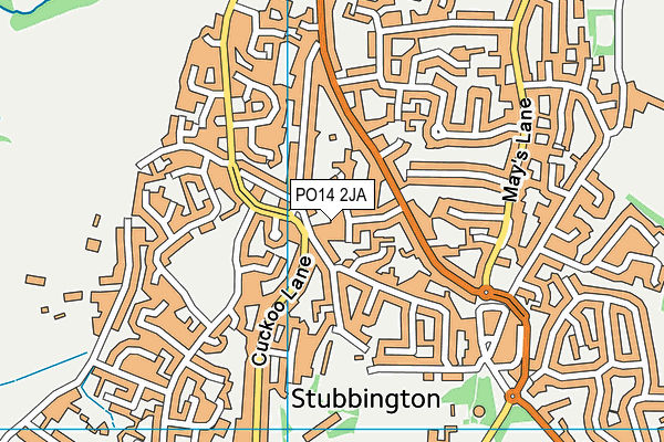 PO14 2JA map - OS VectorMap District (Ordnance Survey) PO14 2JA map - OS VectorMap District (Ordnance Survey)