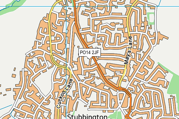 PO14 2JF map - OS VectorMap District (Ordnance Survey) PO14 2JF map - OS VectorMap District (Ordnance Survey)