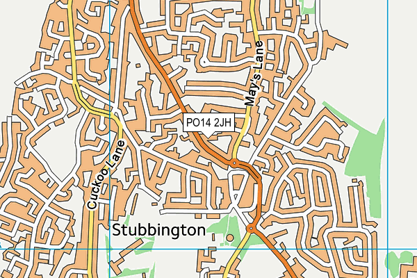 PO14 2JH map - OS VectorMap District (Ordnance Survey) PO14 2JH map - OS VectorMap District (Ordnance Survey)