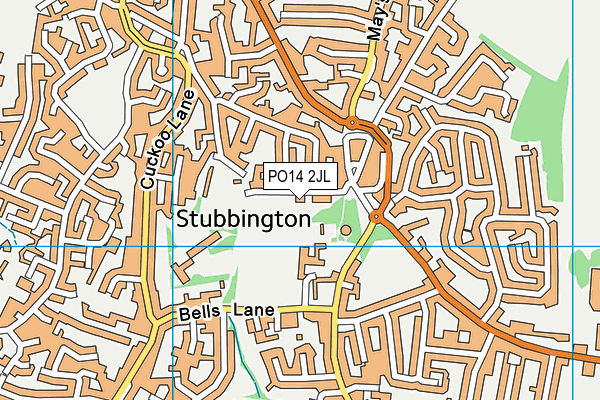 PO14 2JL map - OS VectorMap District (Ordnance Survey)
