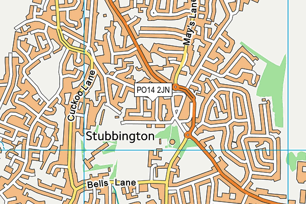 PO14 2JN map - OS VectorMap District (Ordnance Survey) PO14 2JN map - OS VectorMap District (Ordnance Survey)