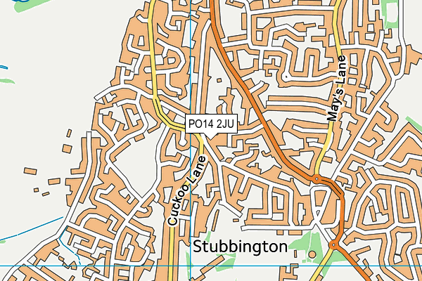 PO14 2JU map - OS VectorMap District (Ordnance Survey) PO14 2JU map - OS VectorMap District (Ordnance Survey)