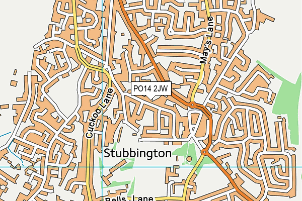 PO14 2JW map - OS VectorMap District (Ordnance Survey) PO14 2JW map - OS VectorMap District (Ordnance Survey)