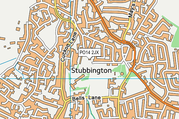 PO14 2JX map - OS VectorMap District (Ordnance Survey) PO14 2JX map - OS VectorMap District (Ordnance Survey)