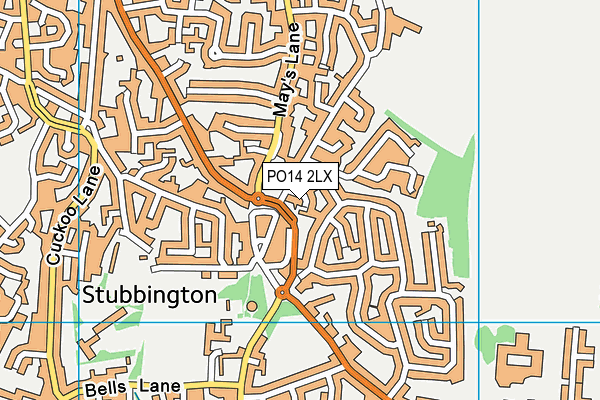 PO14 2LX map - OS VectorMap District (Ordnance Survey) PO14 2LX map - OS VectorMap District (Ordnance Survey)