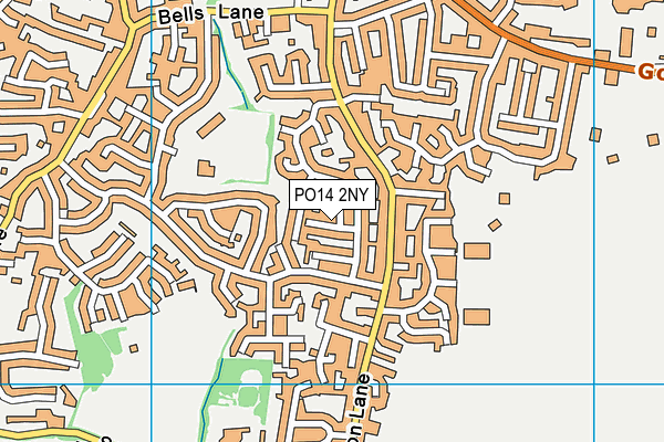 PO14 2NY map - OS VectorMap District (Ordnance Survey) PO14 2NY map - OS VectorMap District (Ordnance Survey)