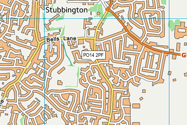 PO14 2PF map - OS VectorMap District (Ordnance Survey) PO14 2PF map - OS VectorMap District (Ordnance Survey)