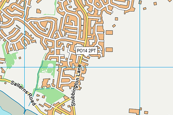 PO14 2PT map - OS VectorMap District (Ordnance Survey) PO14 2PT map - OS VectorMap District (Ordnance Survey)