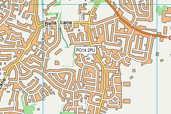 PO14 2PU map - OS VectorMap District (Ordnance Survey) PO14 2PU map - OS VectorMap District (Ordnance Survey)