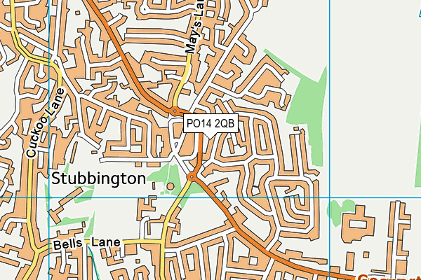 PO14 2QB map - OS VectorMap District (Ordnance Survey) PO14 2QB map - OS VectorMap District (Ordnance Survey)