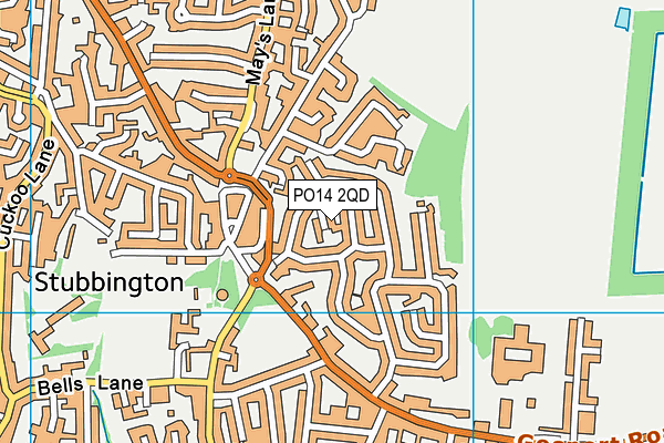PO14 2QD map - OS VectorMap District (Ordnance Survey) PO14 2QD map - OS VectorMap District (Ordnance Survey)