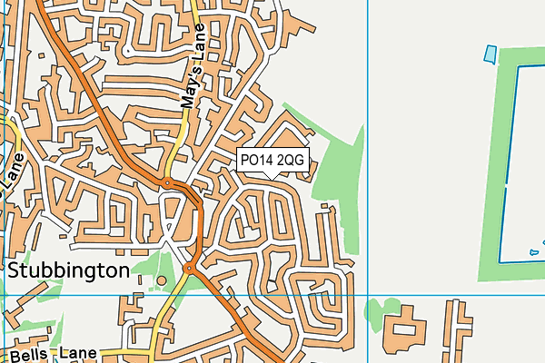 PO14 2QG map - OS VectorMap District (Ordnance Survey) PO14 2QG map - OS VectorMap District (Ordnance Survey)