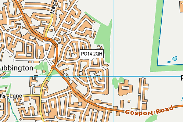 PO14 2QH map - OS VectorMap District (Ordnance Survey) PO14 2QH map - OS VectorMap District (Ordnance Survey)