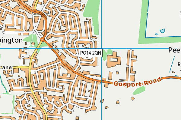 PO14 2QN map - OS VectorMap District (Ordnance Survey) PO14 2QN map - OS VectorMap District (Ordnance Survey)