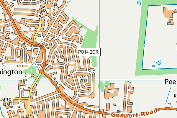 PO14 2QR map - OS VectorMap District (Ordnance Survey) PO14 2QR map - OS VectorMap District (Ordnance Survey)